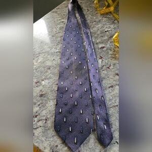 Di Moggio Mens Formal Silk Neck tie 60Lx4W Navy Blue Silver Preppy Professional